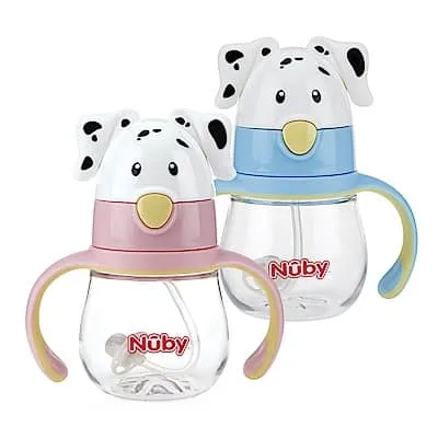 Nuby 晶透杯-大麥町狗狗造型杯360度吸管