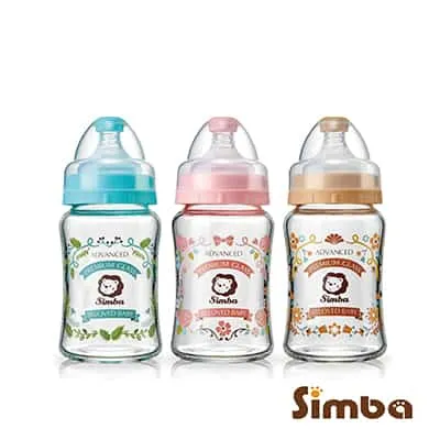小獅王辛巴 蘿蔓晶鑽寬口葫蘆玻璃小奶瓶3支組(180ml)